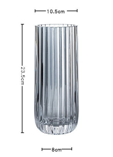 The Crystalline Striped Beaker Cylinder Vase