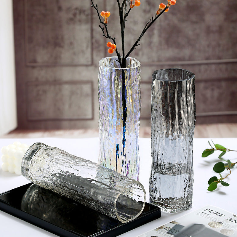 The Crystalline Woodgrain Cylinder Vase